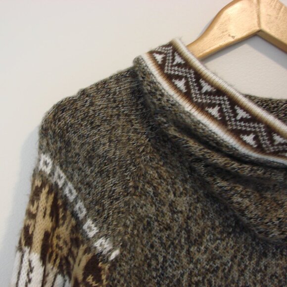 Kactus Artesanias Alpaca Hoodie Sweater Peru Aztec Fringe Soft Pullover Medium - Picture 14 of 15